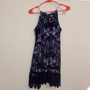 Navy Blue Floral Dress